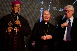 Mons. S. Tomasi Nunzio all'Onu e mons. Berhaneyesus primate della Chiesa Cattolica etiope alla Cena di Santa lucia 2012